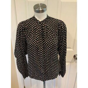 Joie Black & White Dotted Button-Up Shirt, Size Small